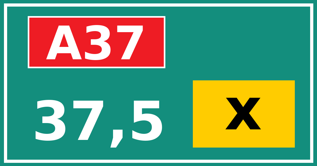 Hectometerbord A37 37,5 letter x
