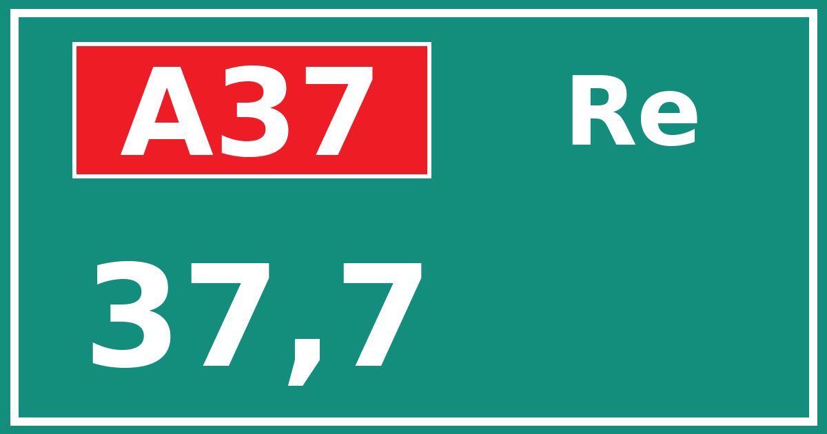 Hectometerbord A37 37,7 zijde Re