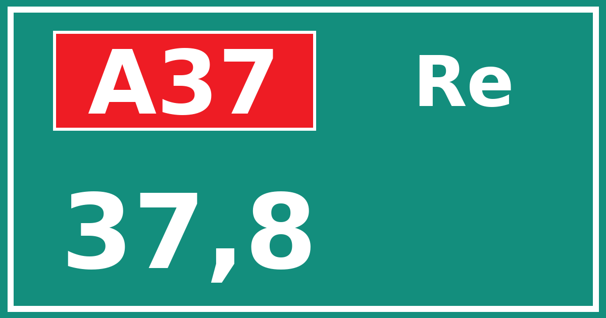 Hectometerbord A37 37,8 zijde Re