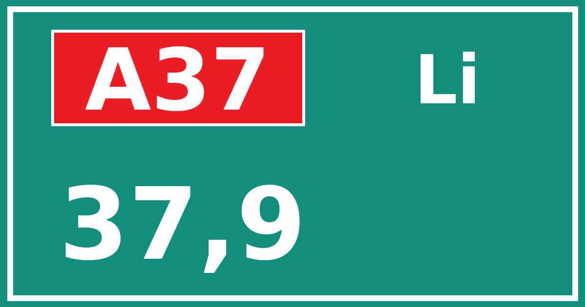 Hectometerbord A37 37,9 zijde Li