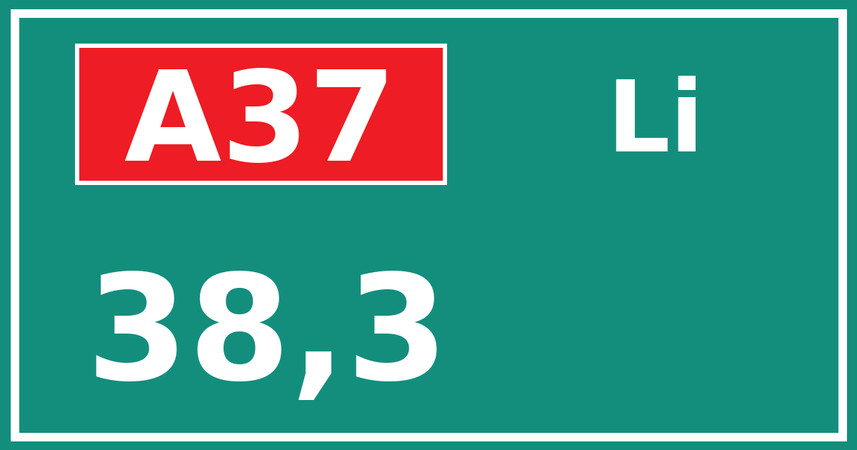 Hectometerbord A37 38,3 zijde Li