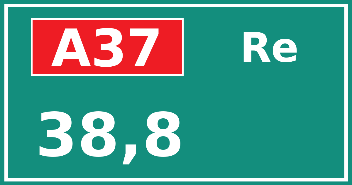 Hectometerbord A37 38,8 zijde Re