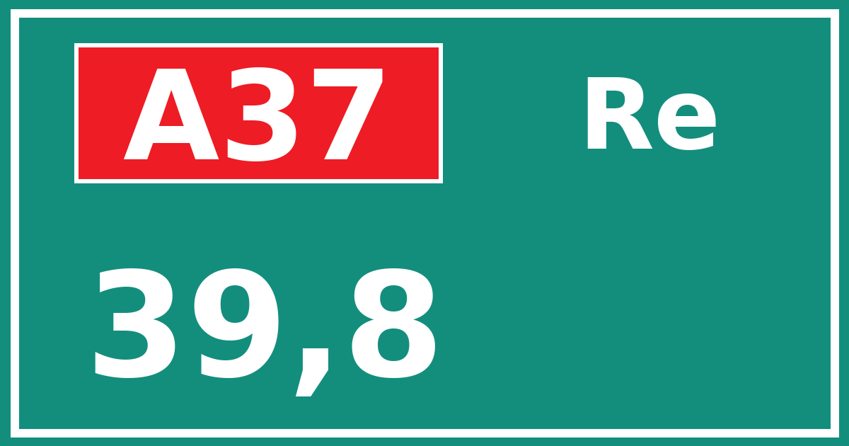 Hectometerbord A37 39,8 zijde Re
