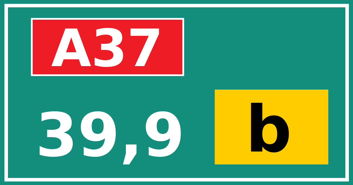 Hectometerbord A37 39,9 letter b