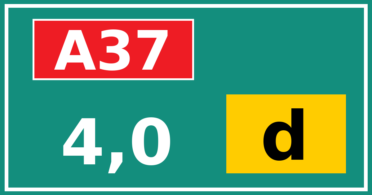 Hectometerbord A37 4,0 letter d