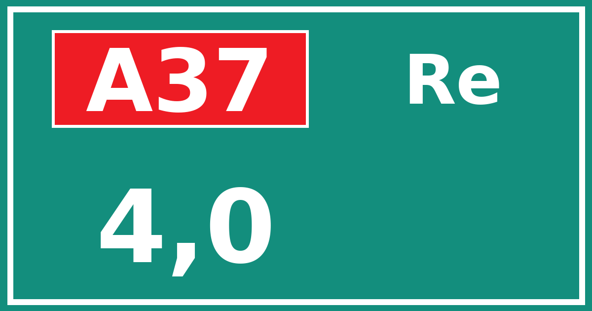 Hectometerbord A37 4,0 zijde Re