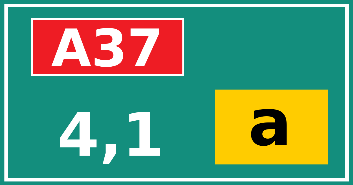 Hectometerbord A37 4,1 letter a