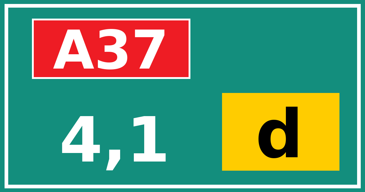 Hectometerbord A37 4,1 letter d