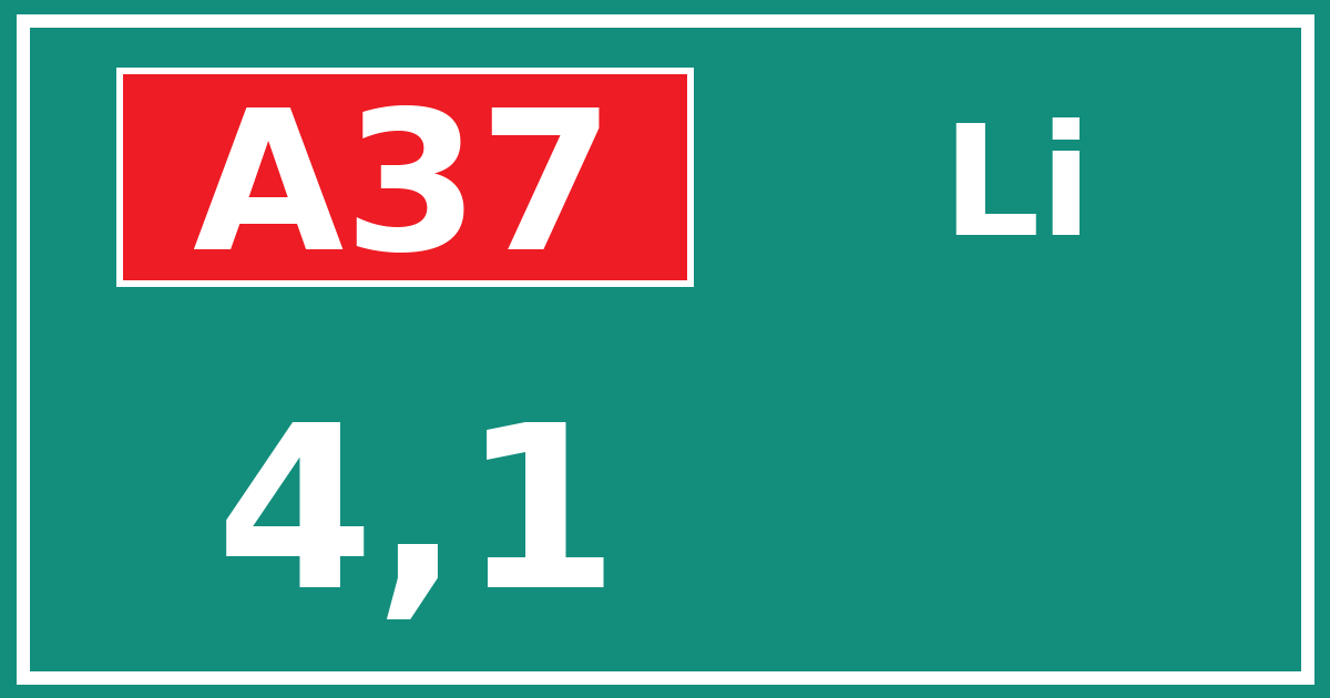 Hectometerbord A37 4,1 zijde Li