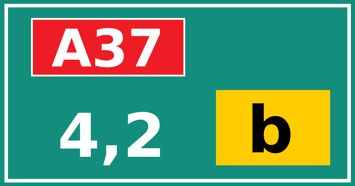 Hectometerbord A37 4,2 letter b