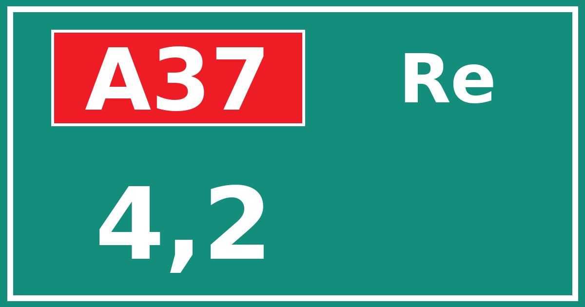 Hectometerbord A37 4,2 zijde Re