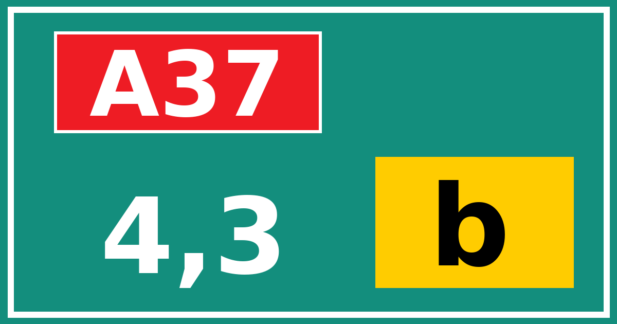 Hectometerbord A37 4,3 letter b