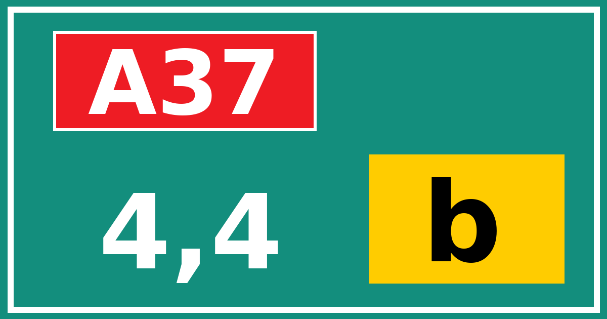 Hectometerbord A37 4,4 letter b