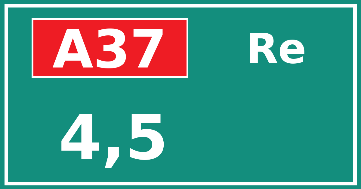 Hectometerbord A37 4,5 zijde Re