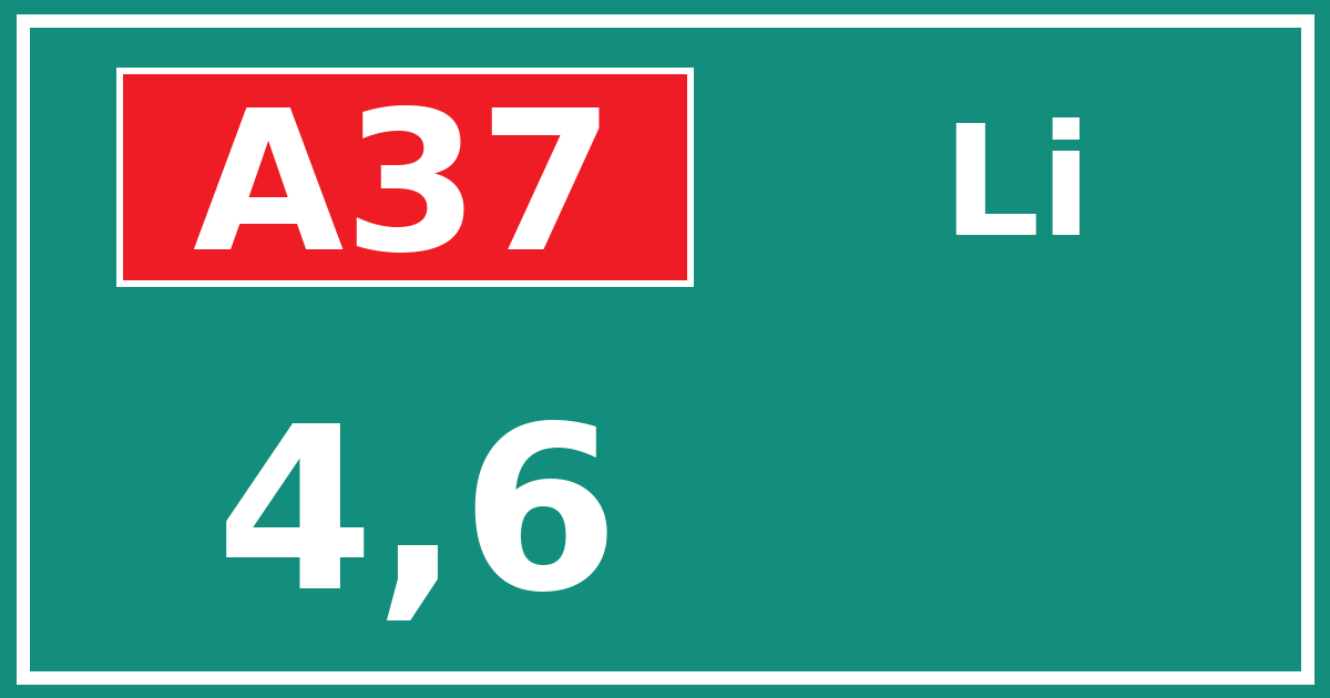 Hectometerbord A37 4,6 zijde Li