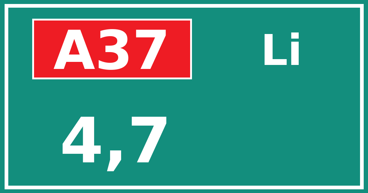 Hectometerbord A37 4,7 zijde Li
