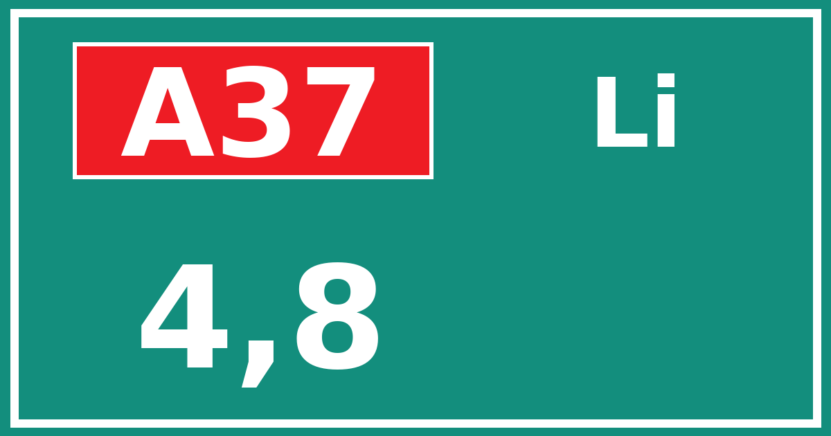 Hectometerbord A37 4,8 zijde Li