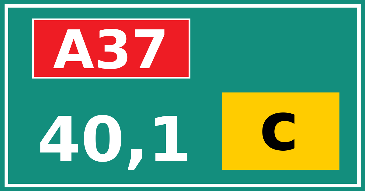 Hectometerbord A37 40,1 letter c