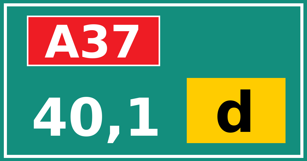 Hectometerbord A37 40,1 letter d