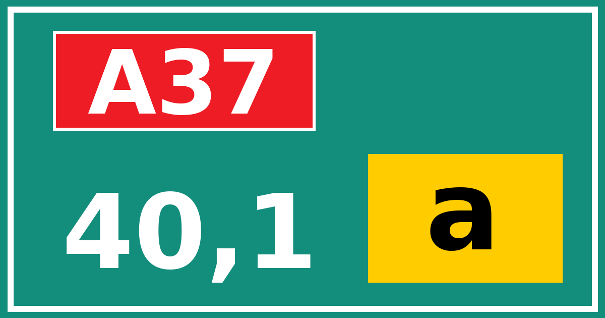 Hectometerbord A37 40,1 letter a