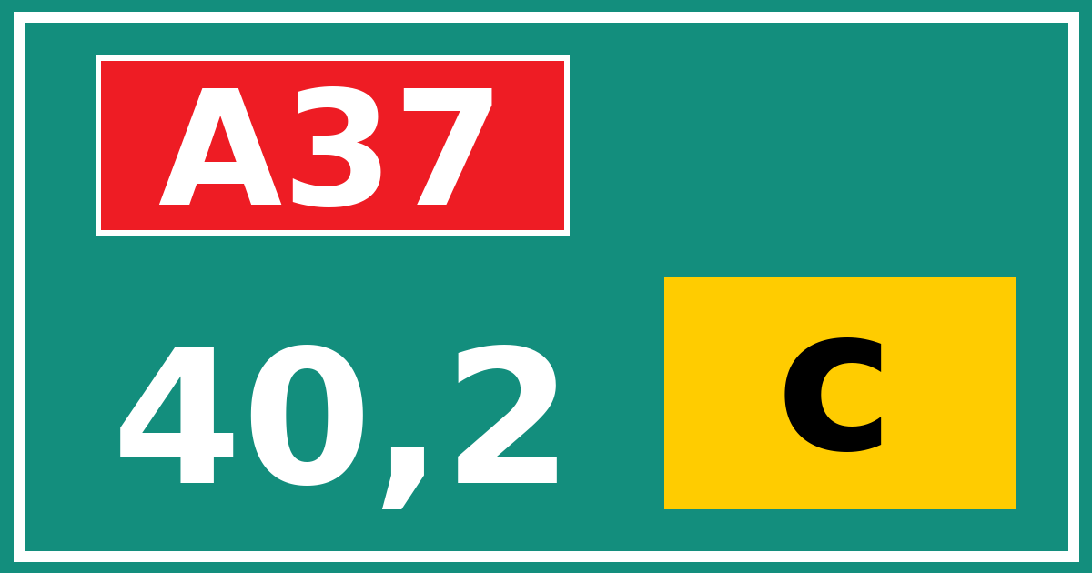 Hectometerbord A37 40,2 letter c