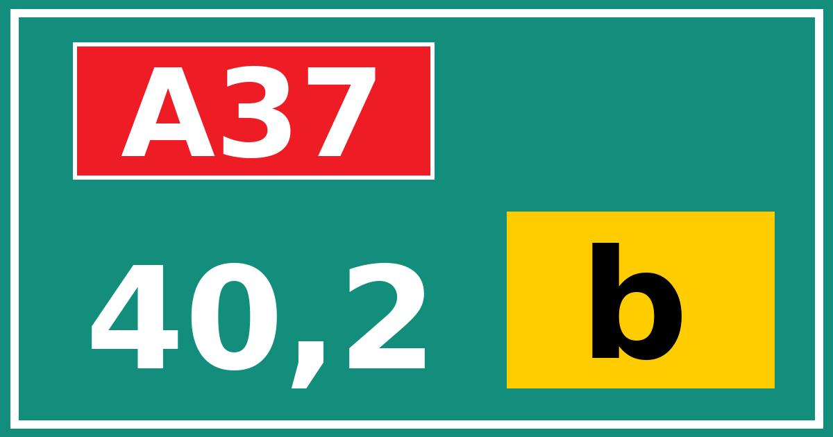 Hectometerbord A37 40,2 letter b