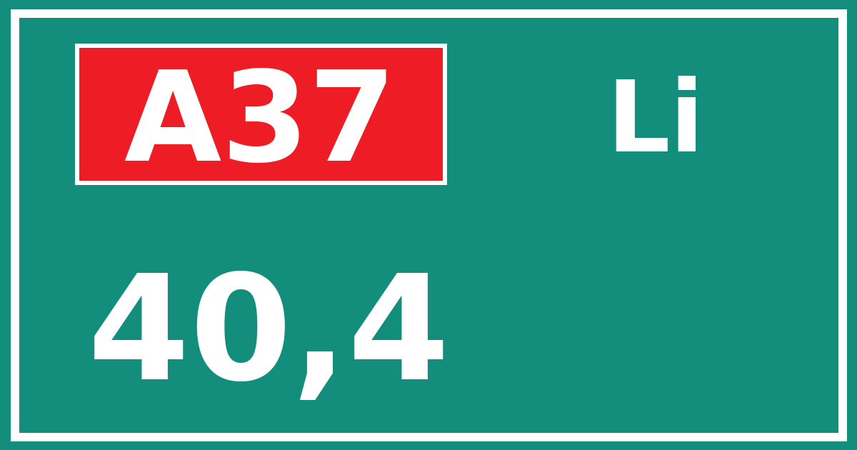 Hectometerbord A37 40,4 zijde Li