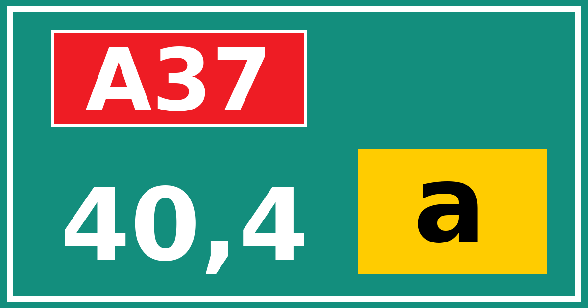 Hectometerbord A37 40,4 letter a
