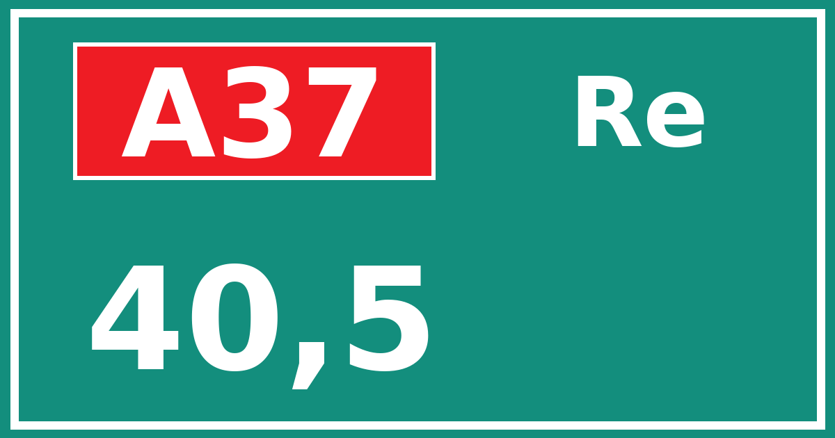 Hectometerbord A37 40,5 zijde Re