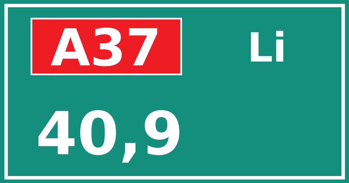 Hectometerbord A37 40,9 zijde Li