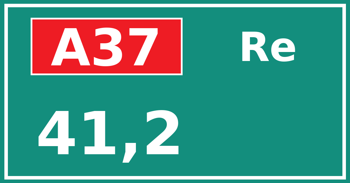 Hectometerbord A37 41,2 zijde Re