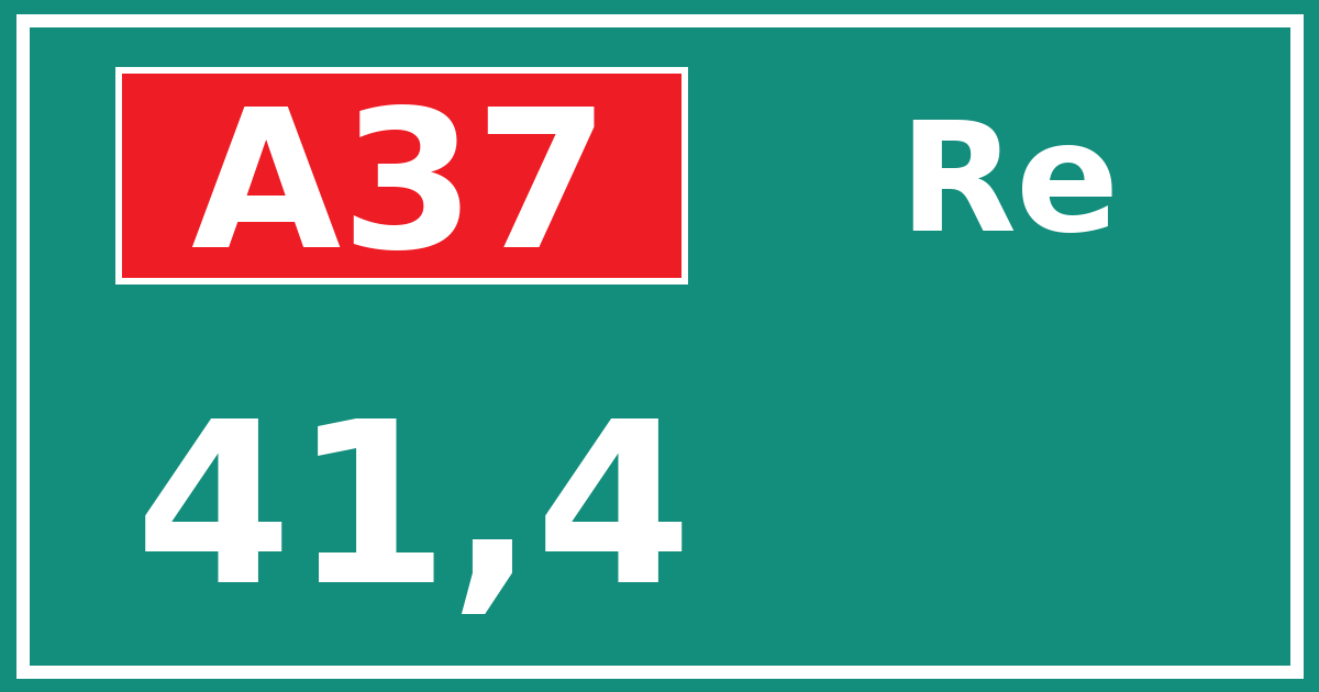Hectometerbord A37 41,4 zijde Re