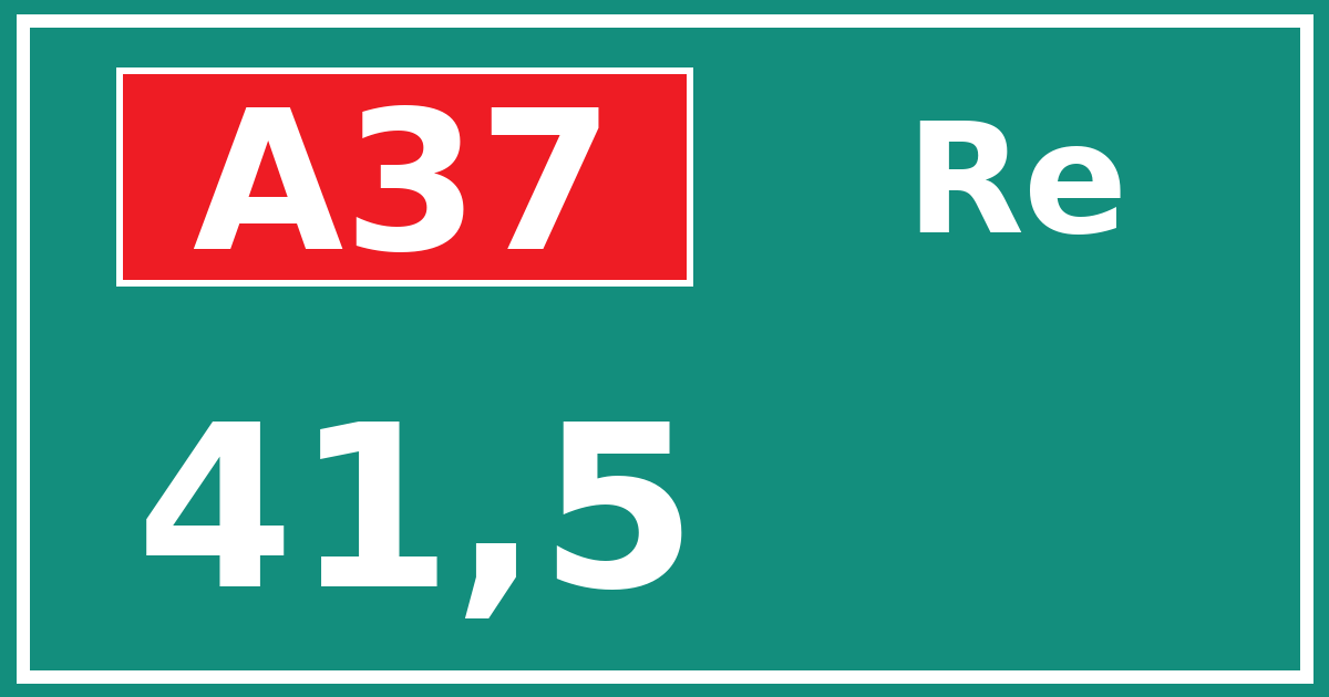 Hectometerbord A37 41,5 zijde Re
