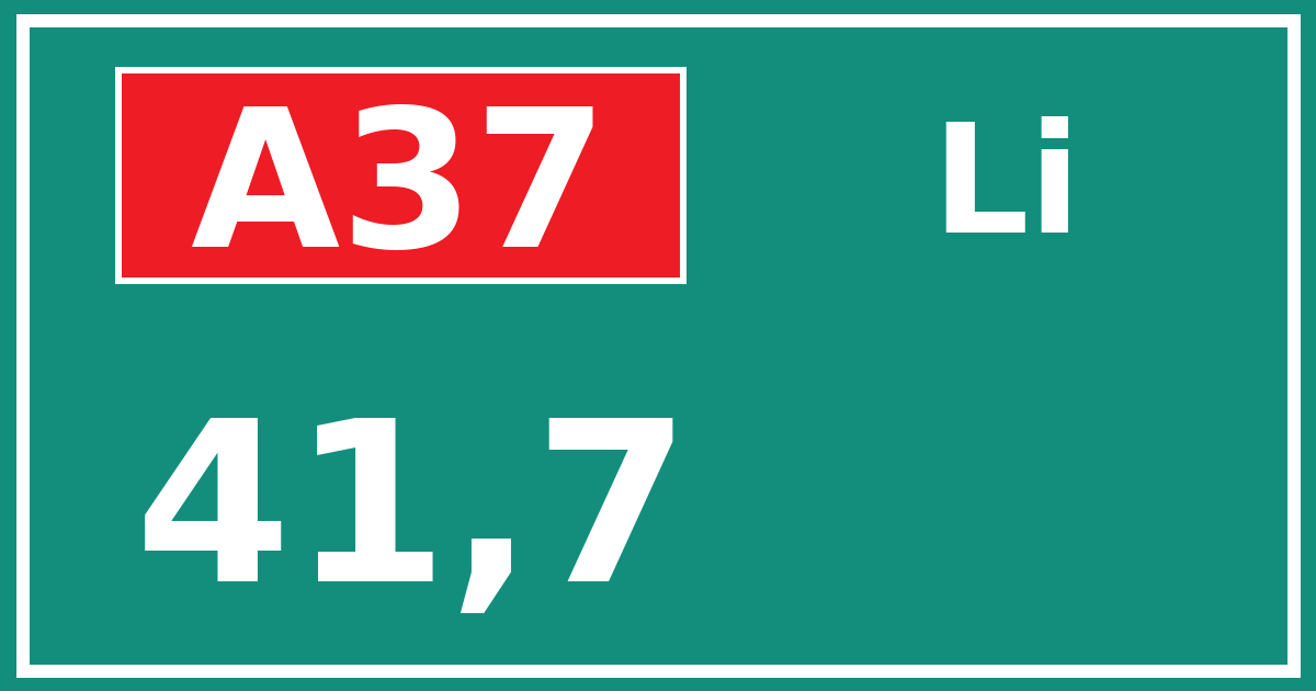 Hectometerbord A37 41,7 zijde Li