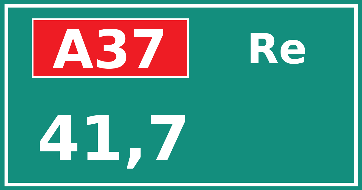 Hectometerbord A37 41,7 zijde Re