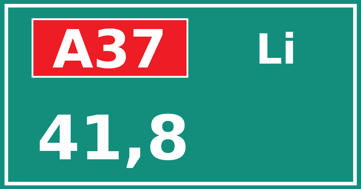 Hectometerbord A37 41,8 zijde Li
