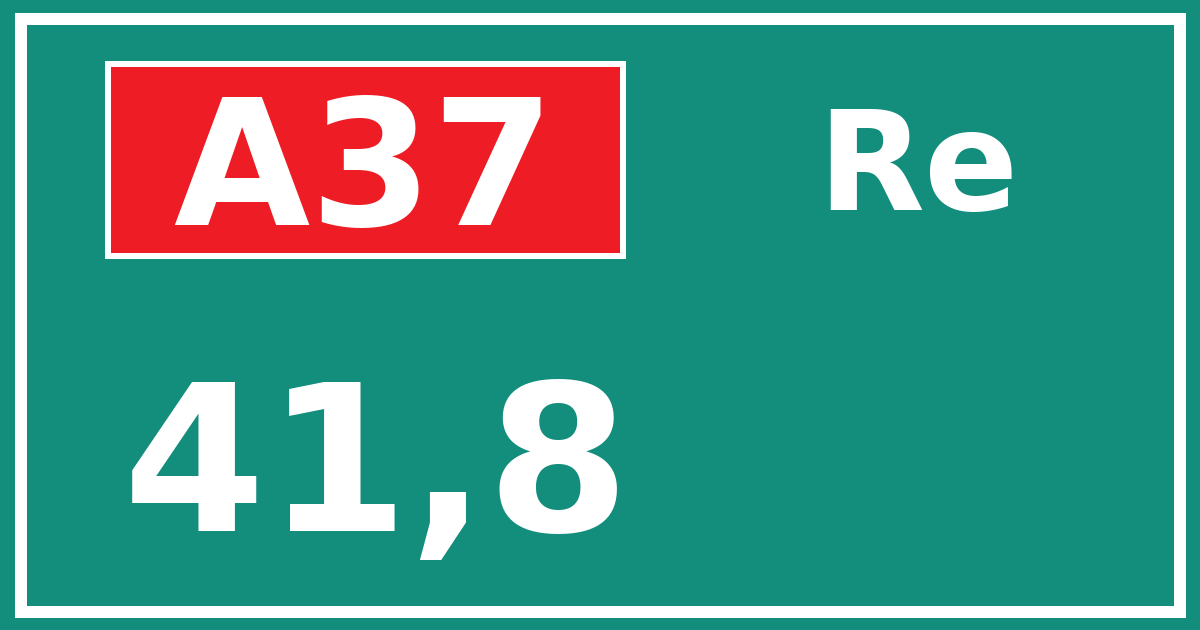 Hectometerbord A37 41,8 zijde Re
