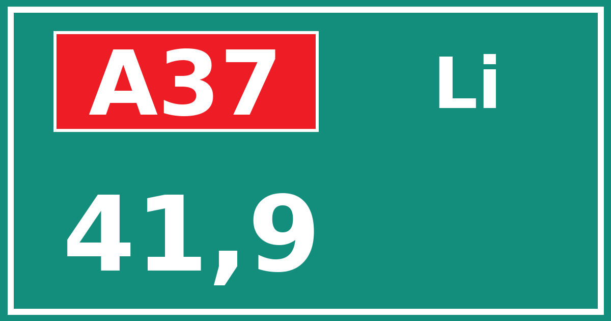 Hectometerbord A37 41,9 zijde Li