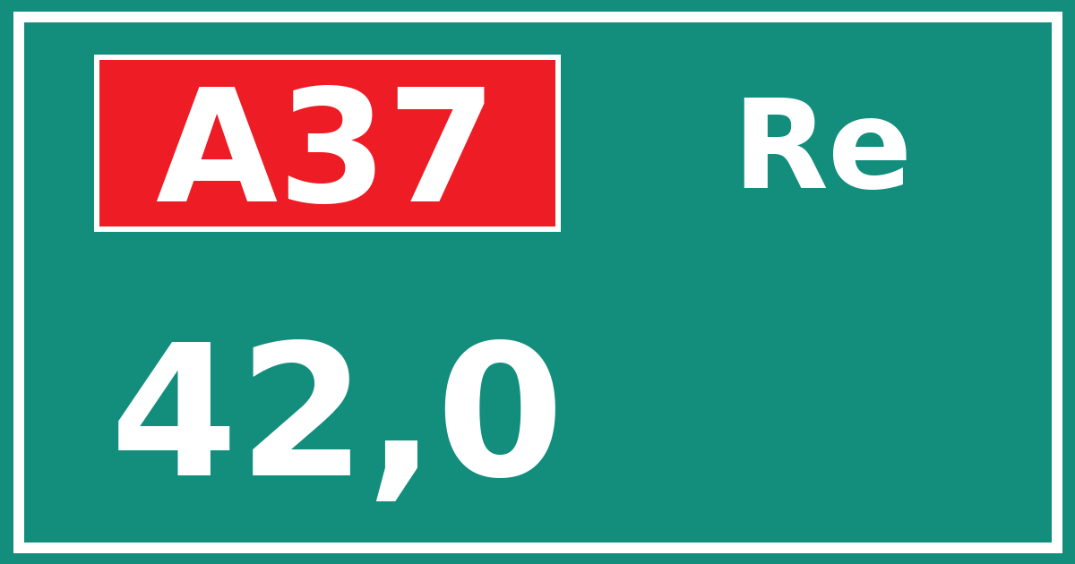 Hectometerbord A37 42,0 zijde Re