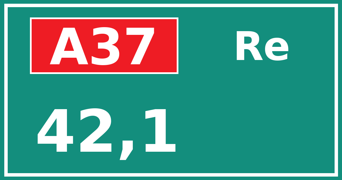 Hectometerbord A37 42,1 zijde Re