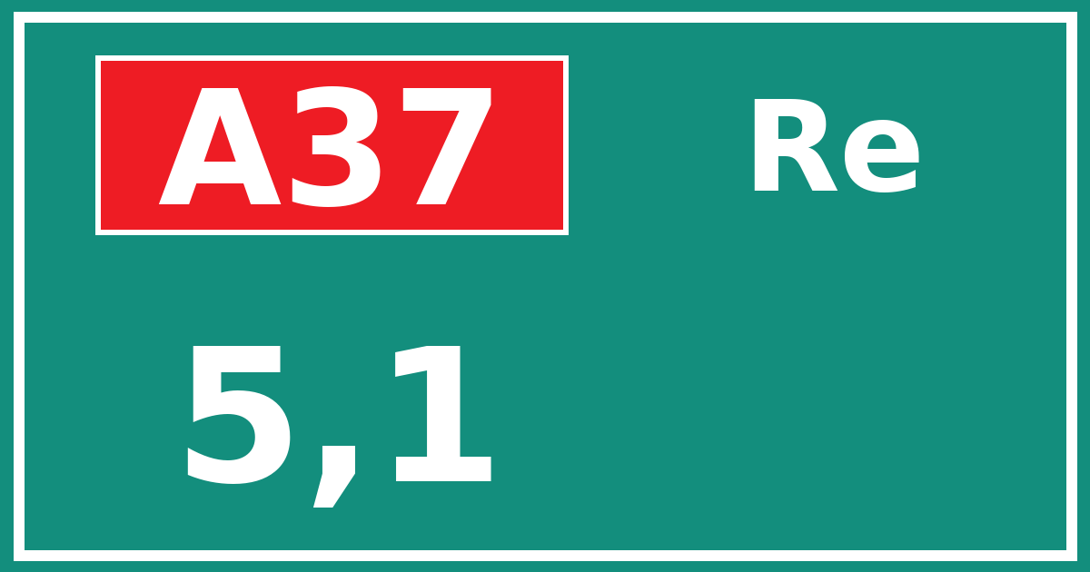 Hectometerbord A37 5,1 zijde Re