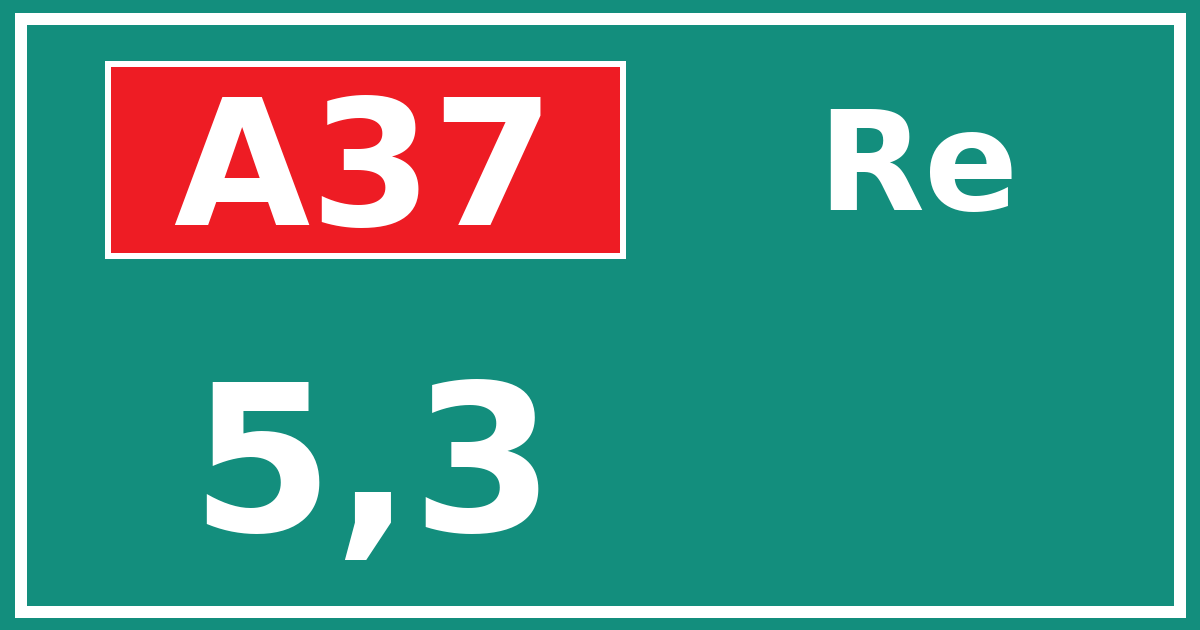 Hectometerbord A37 5,3 zijde Re