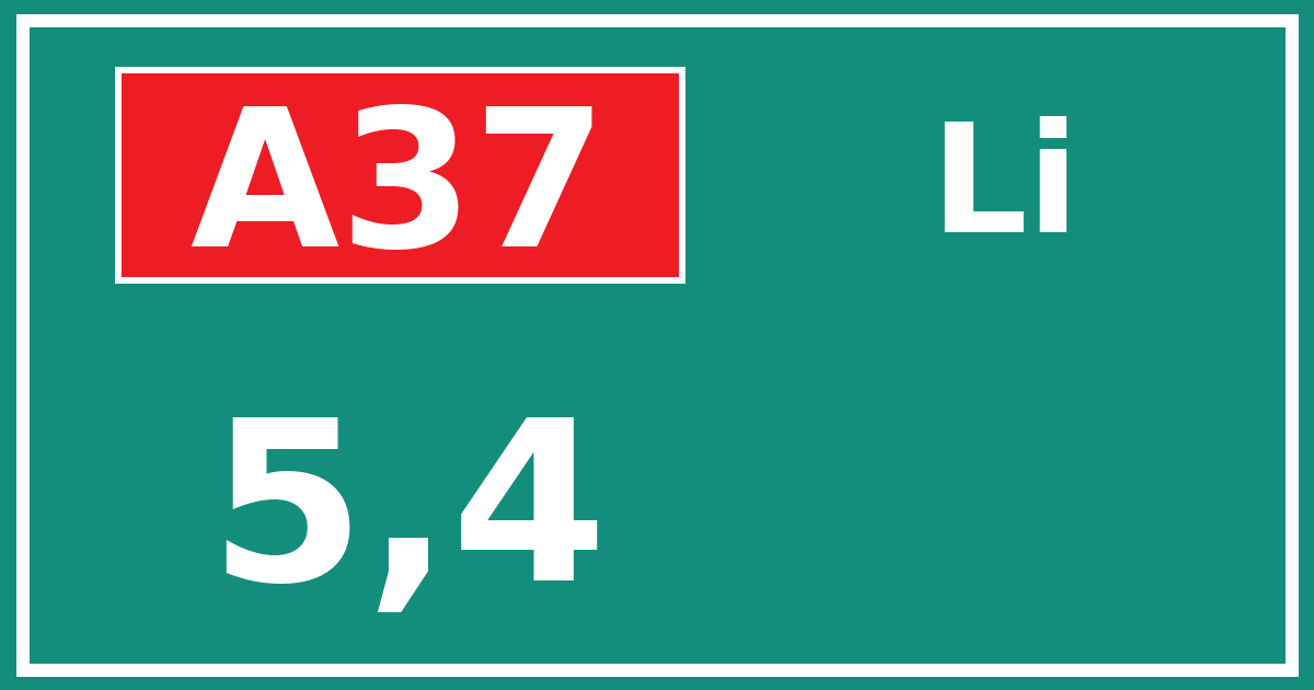 Hectometerbord A37 5,4 zijde Li