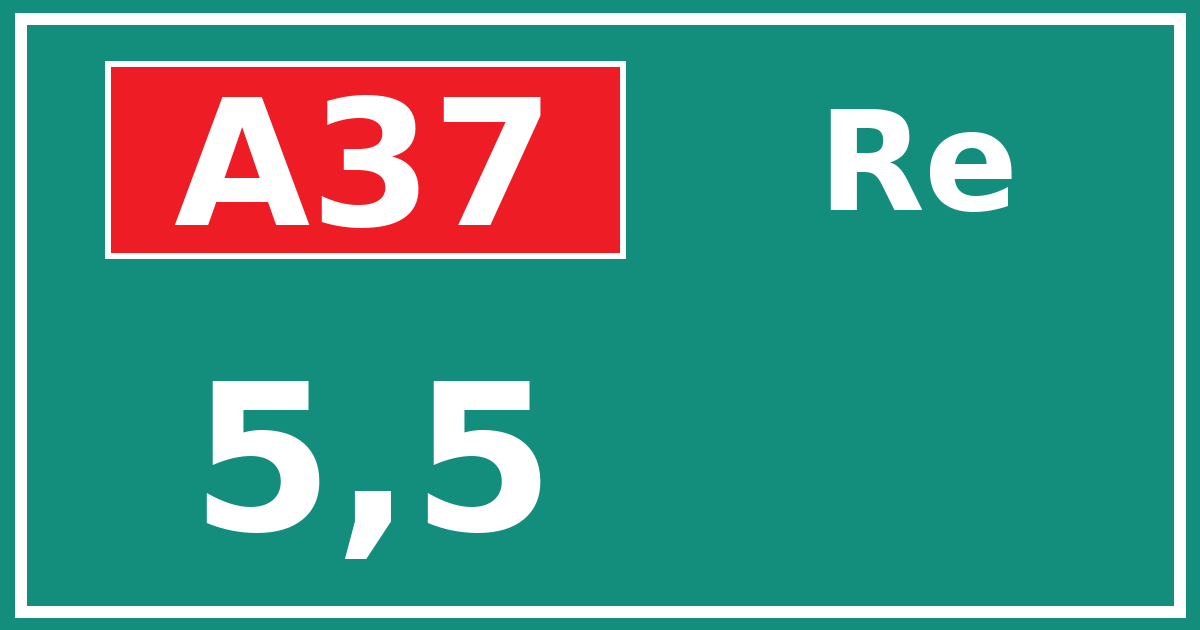 Hectometerbord A37 5,5 zijde Re