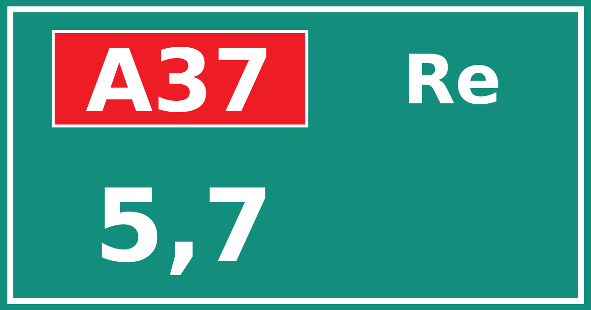 Hectometerbord A37 5,7 zijde Re