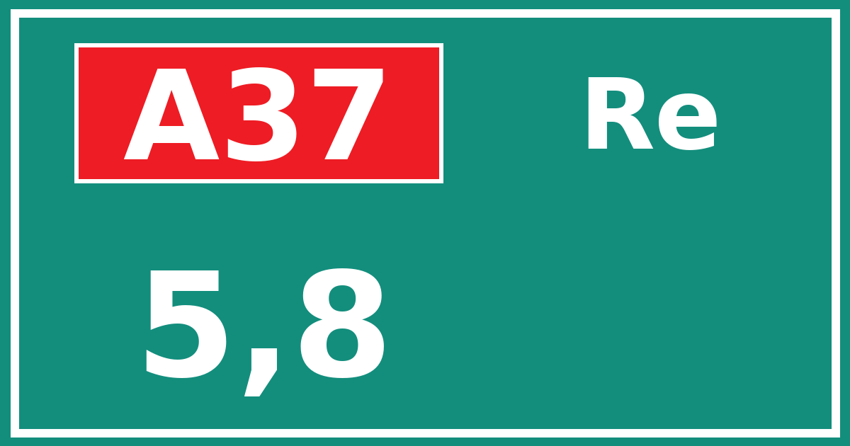 Hectometerbord A37 5,8 zijde Re