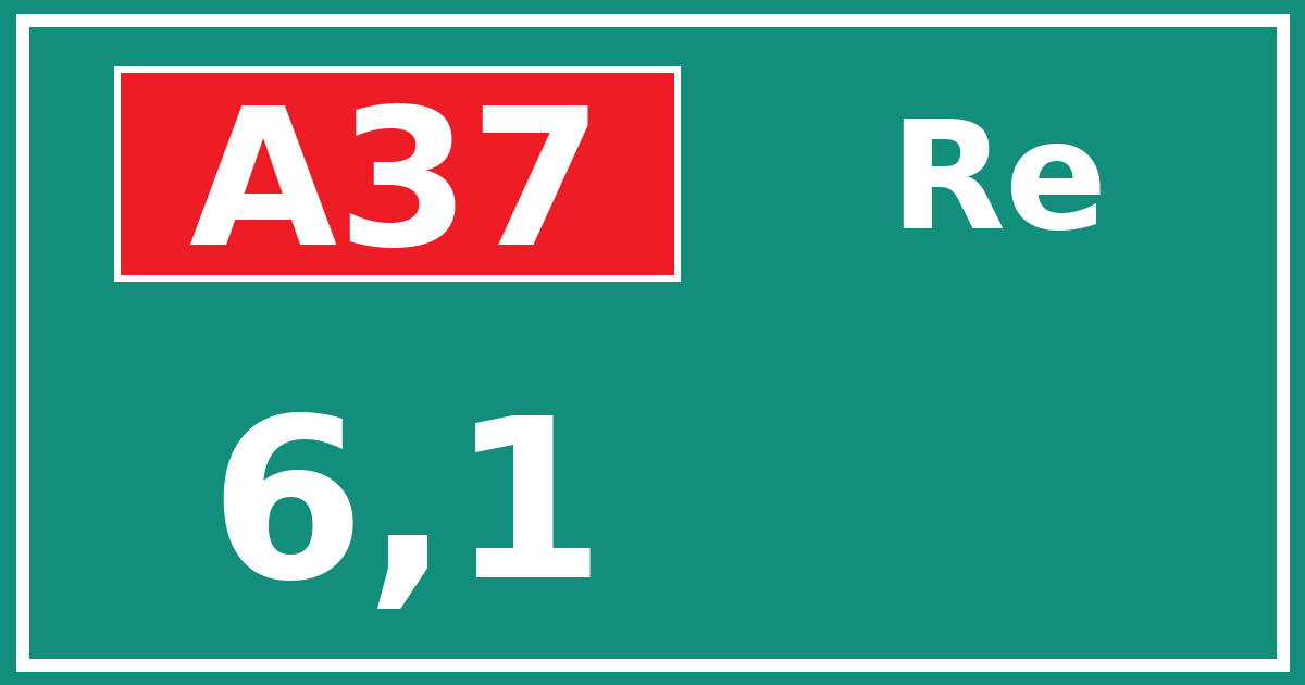 Hectometerbord A37 6,1 zijde Re