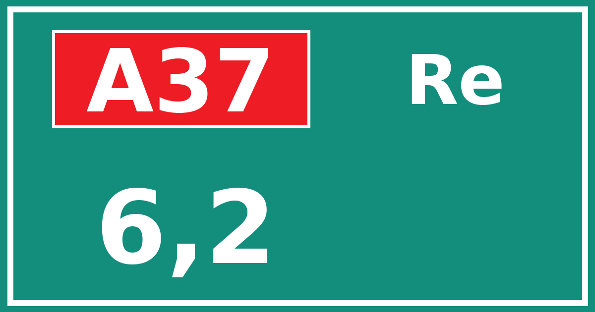 Hectometerbord A37 6,2 zijde Re