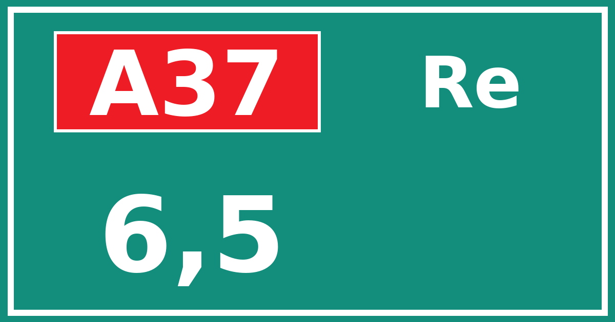Hectometerbord A37 6,5 zijde Re