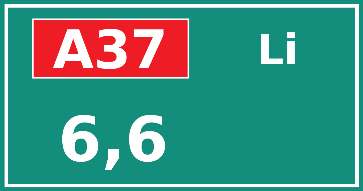 Hectometerbord A37 6,6 zijde Li